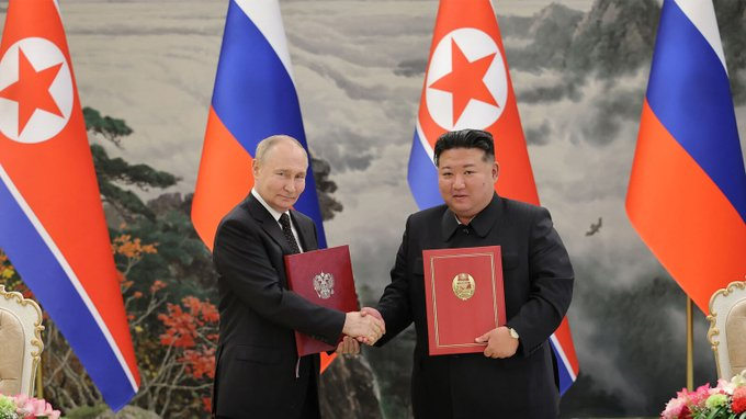 NOELreports's tweet photo. According to a report from the New York Times, Putin reportedly paid Kim Jong Un up to $6 billion for weapons and soldiers sent to the Kursk region. Kim received approximately $315 million for sending 11,000 North Korean soldiers to Kursk. The arms supplies to Russia are estimated to be worth between $1.72 billion and $5.5 billion. Part of the payment was made in cash, while the rest was exchanged through barter, including oil and food.
https://t.co/BUF60Yceaq