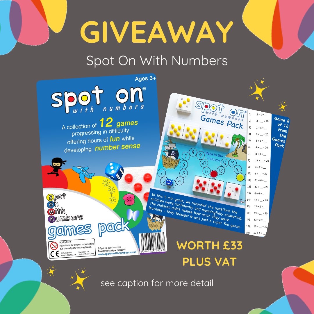 Visit our Instagram page, we are currently running a GIVEAWAY for a Spot On With Numbers games pack. Good luck if you enter! ☺️