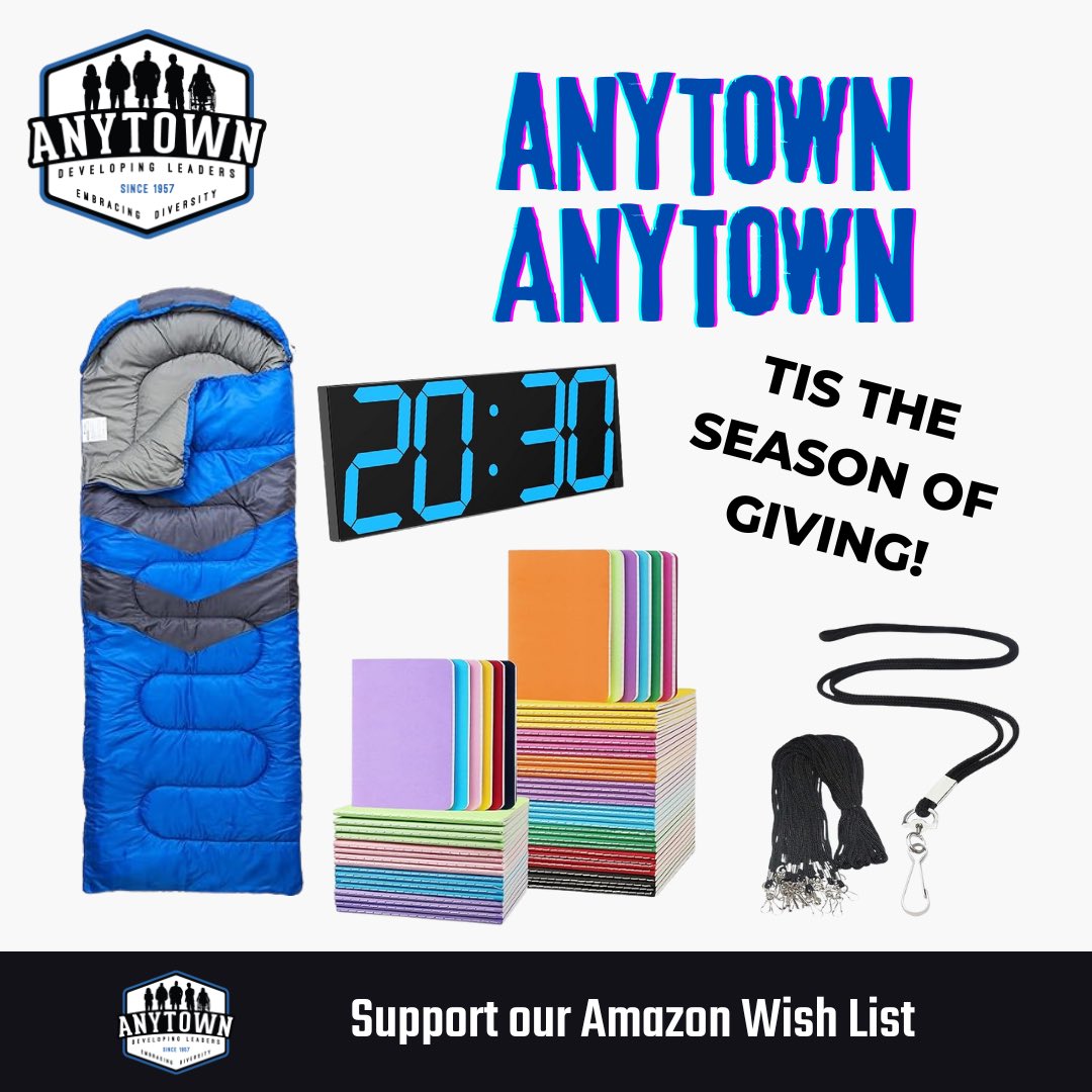 Anytown Anytown! ‘Tis the season of giving and We need your help collecting supplies for camp! No gift is too small! 

Will you support #Anytown?

amazon.com/registries/gl/…