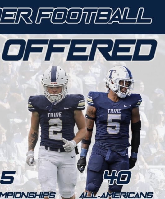 devonmiller07's tweet photo. After a great conversation with @CoachHedden I have received my 4th offer to play college football at Trine University. 
#AGTG https://t.co/iRjCaZ3KDY