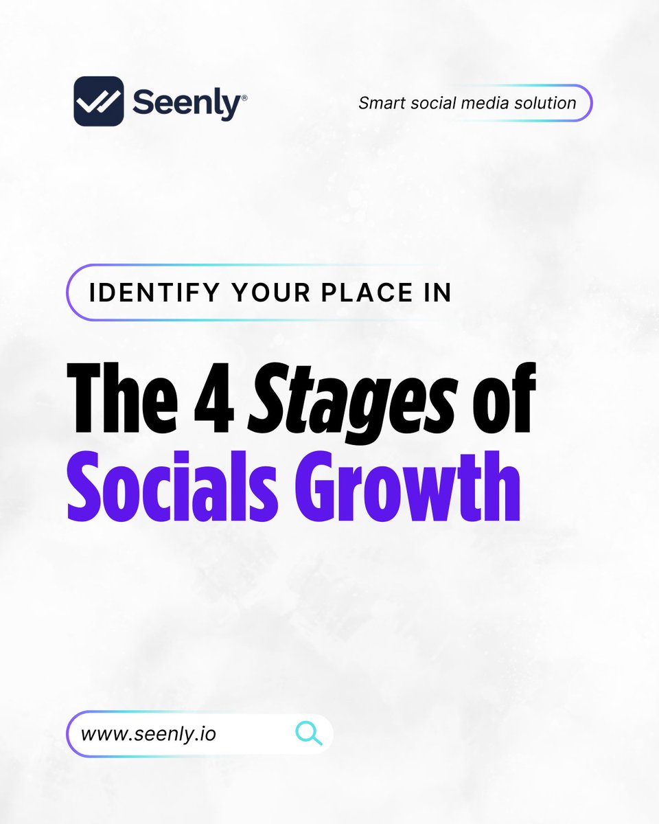 SeenlyApp's tweet photo. From starting out to becoming a leader in your niche, each stage requires different strategies and tools. 

In this post, we break down the 4 stages of social media growth and help you identify where you are. https://t.co/Mf08dMxhLs