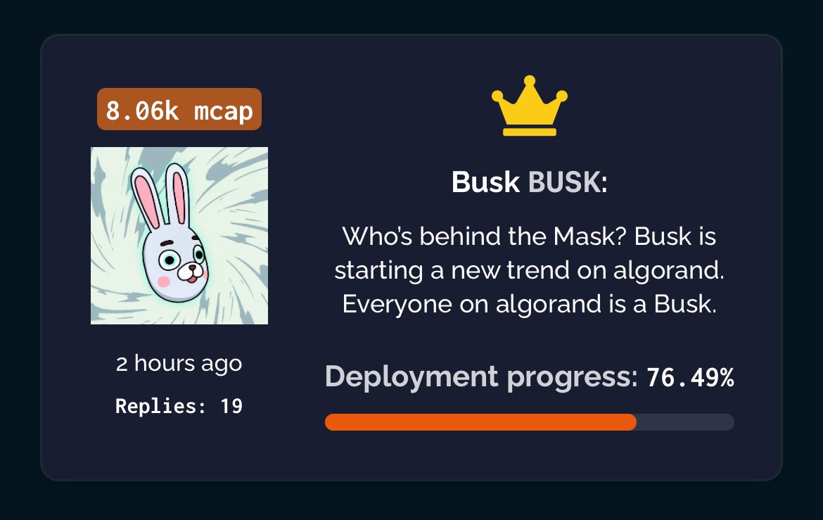 BaseBusk's tweet image. Become a $BUSK today 🐰🎭

rug.ninja/Busk