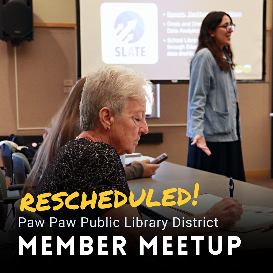 Good news: we have a new date for the RAILS Member Meetup at Paw Paw Public Library!

Join us on Thursday, January 23 at 10 a.m. to meet other librarians from the area and connect on issues related to the profession.

➡ Register at librarylearning.org/event/2025-01-….