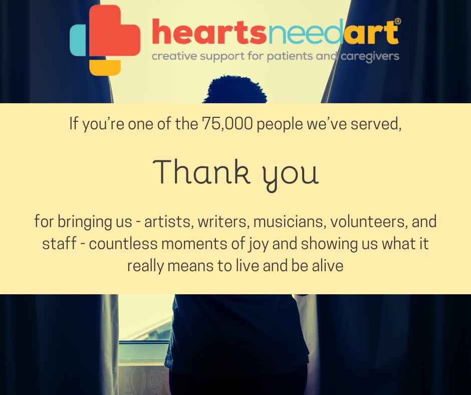 Hearts Need Art is coming to a close. But, every single one of us absolutely cherishes every moment spent with patients, staff, and more.

 Thank you for these beautiful moments of joy❤️💛💙