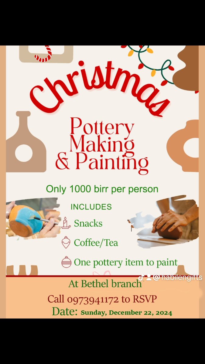 You're invited to unleash your creativity at our Pottery Making and Painting Event this coming Sunday at mama's pottery! 

Bring your friends, family, or come solo and meet fellow art enthusiasts! Enjoy light refreshments while you work. Reserve your spot today!