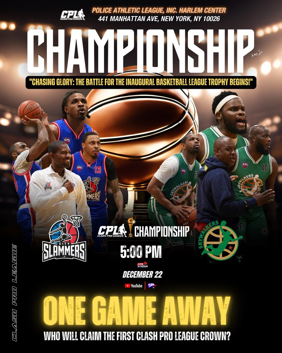 IanBegley's tweet photo. Good hoops event this weekend in NYC as the Clash Pro League hosts championship game. City Slammers vs. Skywalkers will tip off at 5pm on Sunday at the PAL gym in Harlem. Game features a lot of NY talent. City’s Zion Styles (Uniondale HS) leads league in scoring. Sky’s Kidani Brutus (Wings HS) is league’s top 3-pt shooter. Game will stream on Clash TV’s YouTube channel: https://t.co/s2SUzyju3k