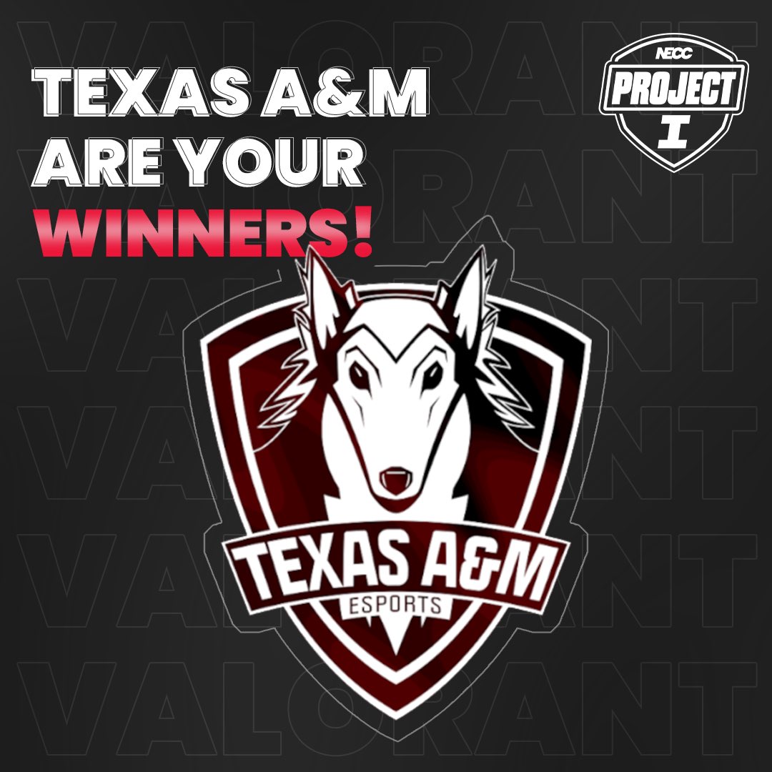 Congratulations to our Project I Valorant Champions <a href="/TAMUEsports/">Texas A&M Esports👍🎮</a>! 🏆
