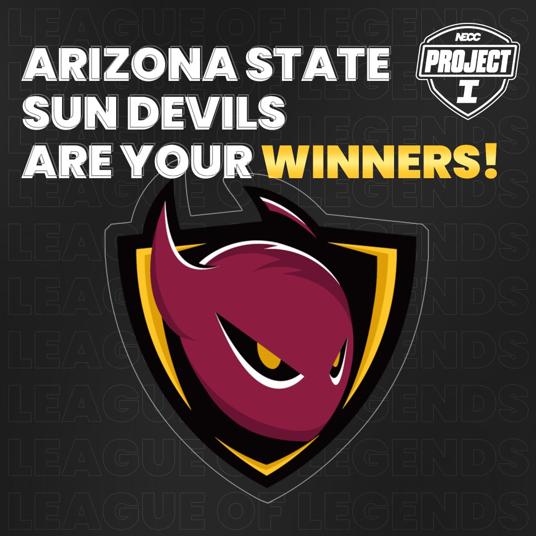 Congratulations to our Project I League of Legends Champions <a href="/ASUesports/">Sun Devil Gaming</a>! 🏆