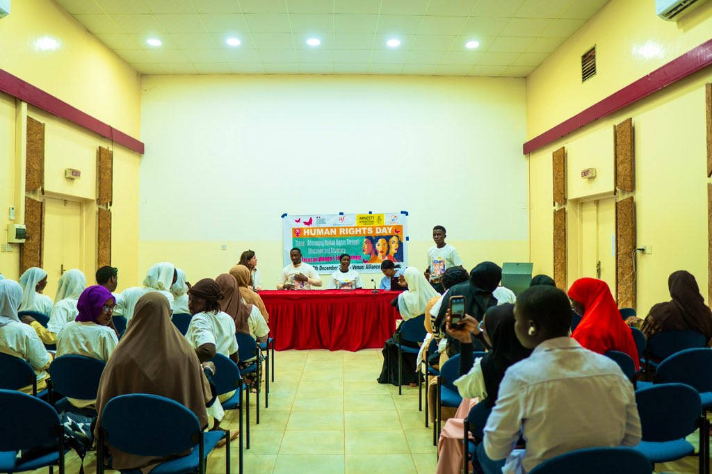 muhammed_hydara's tweet photo. Education and advocacy are tools for change. On #HumanRightsDay, we celebrated women’s empowerment alongside Alliance Française de Banjul &amp; France in the Gambia. 
A big thank you to all participants and our brilliant panelists Satang Dumbuya &amp; Mbassey Manneh. 
#WEProject https://t.co/qUZHyor542