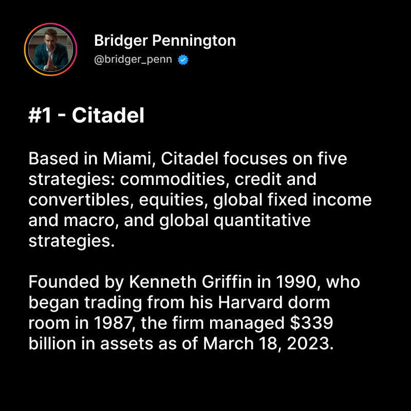 These are the 3 biggest hedge funds in the world.

Along with Vanguard, State Street and Blackrock, these funds are taking up massive portions of market share.

What do you think? 

Let me know down below 👇