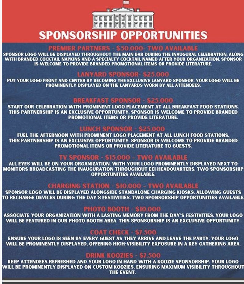 EEI partnering with RGA for a fundraiser for Donald Trump's inauguration next month. 

Someone send me one of those $7,500 koozies! 

documented.net/swamp-dollars/…