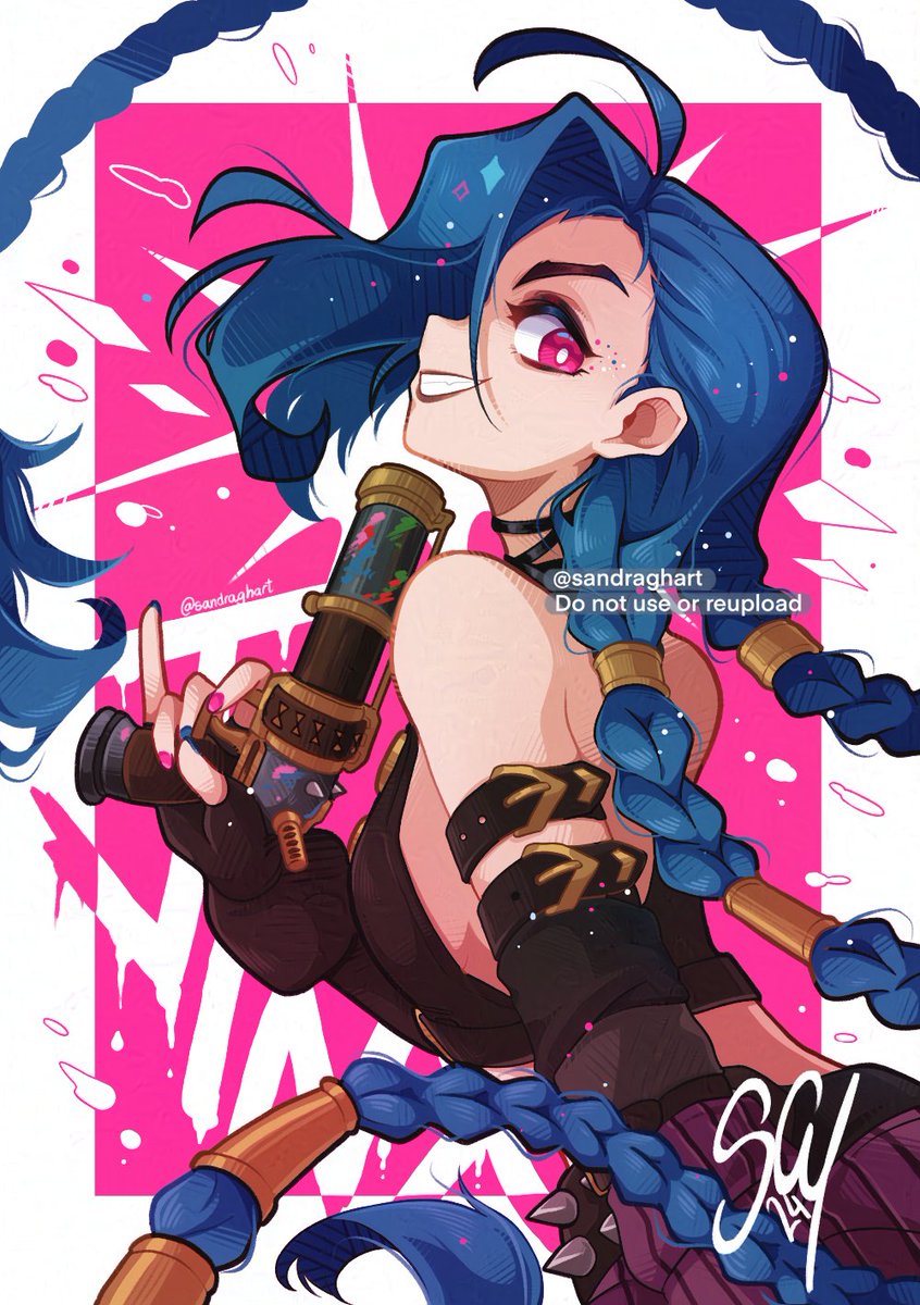 sandraghart's tweet photo. GET JINXED! 💥✖️💙 #Arcane #Jinx https://t.co/4vEOTUq7lp