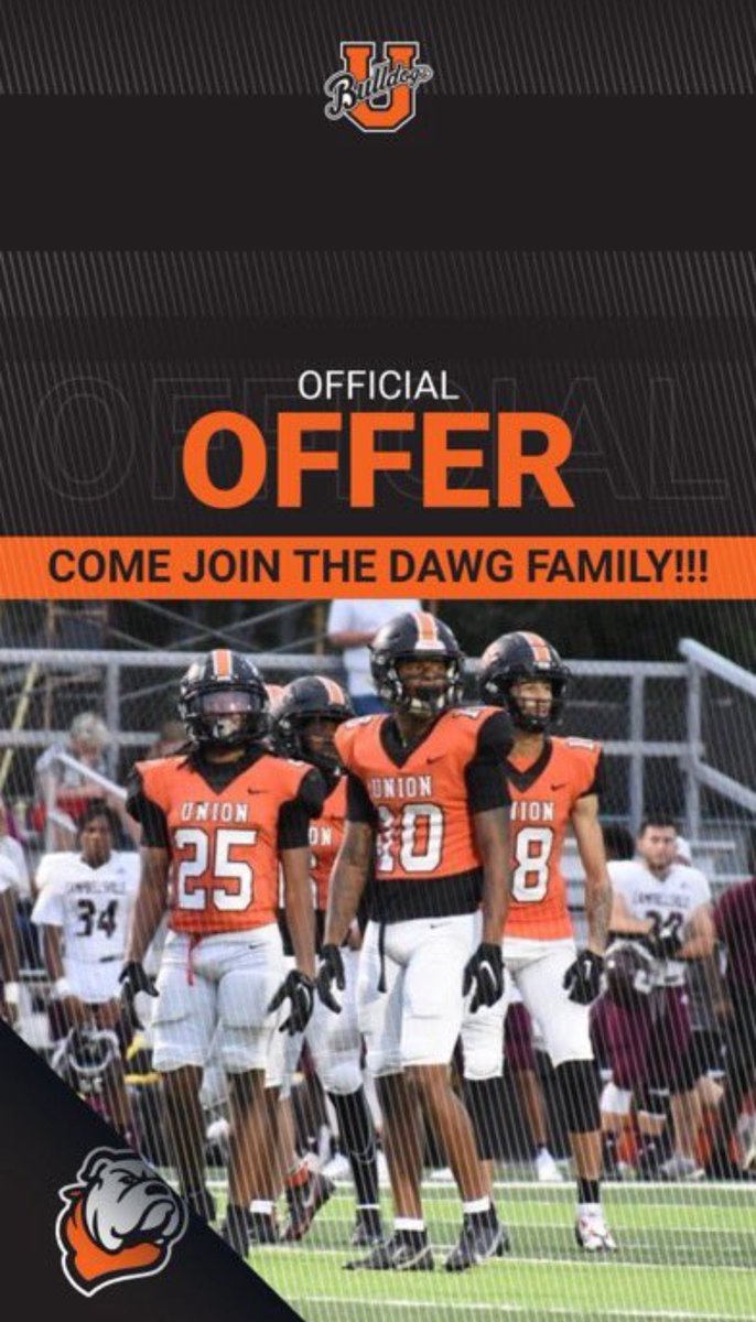 After a talking with coach <a href="/CoachDayUC/">Brandon Day</a> i am beyond blessed to announce that i received an offer from <a href="/UnionBulldogFB/">Union Football</a> <a href="/Louisburg_FB/">Louisburg College Football</a> <a href="/Coach_QSpellman/">Quinderra J. Spellman</a> <a href="/CoachFulp/">Bobby Fulp</a> <a href="/CoachScott_97/">Coach Scott</a> <a href="/CoachJ1208/">Coach Johnson</a> <a href="/JUCOFFrenzy/">JUCO Football Frenzy</a>