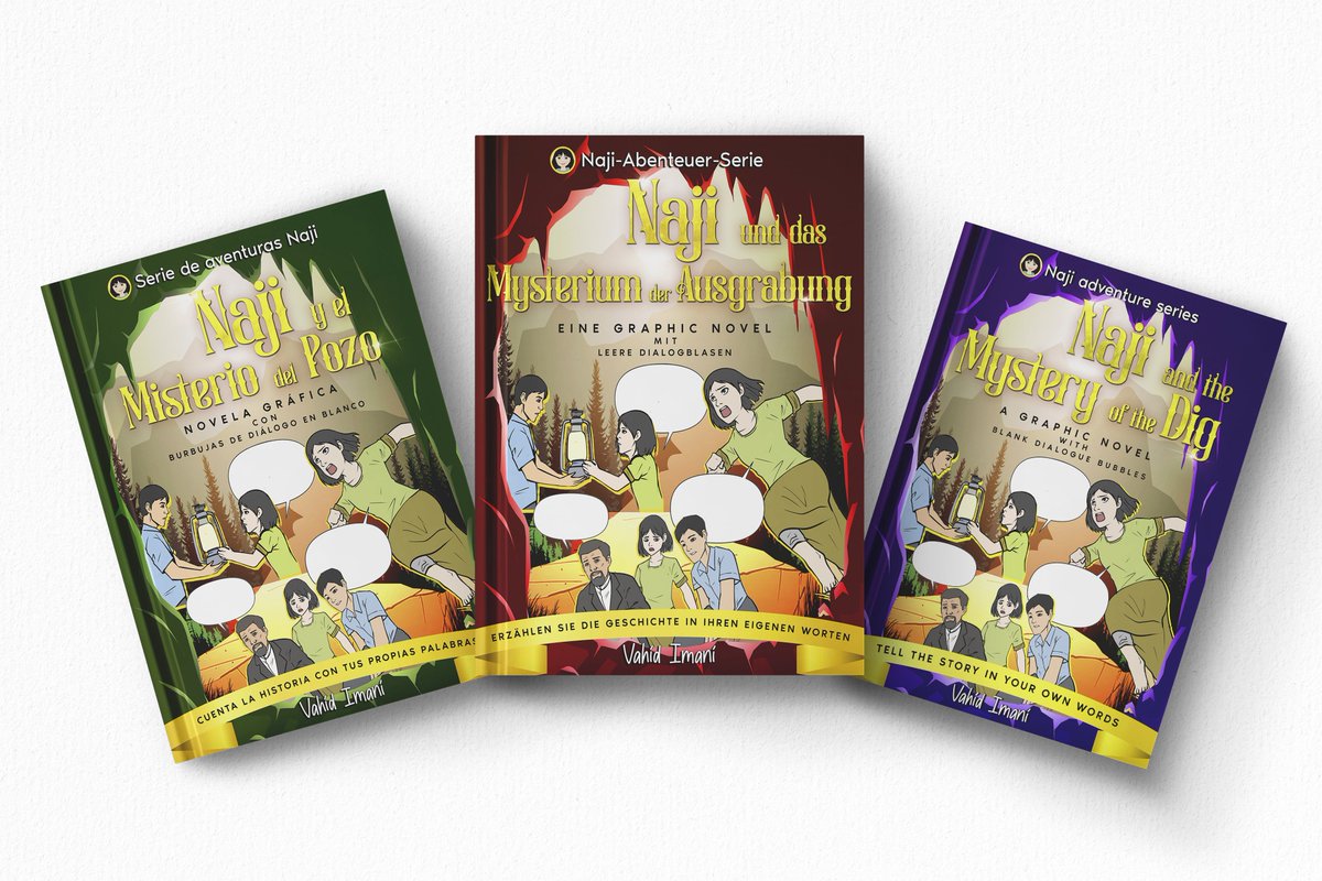Najistories's tweet photo. Graphic novels with blank text bubbles for endless possibilities in storytelling and creative writing in 3 languages: English, Spanish and German. Available at Amazon.
#comics, #graphicnovel #spanishcomics, #germancomic, #german, #spanish, #childrenstories, #homeschool https://t.co/nMGCmntGvw
