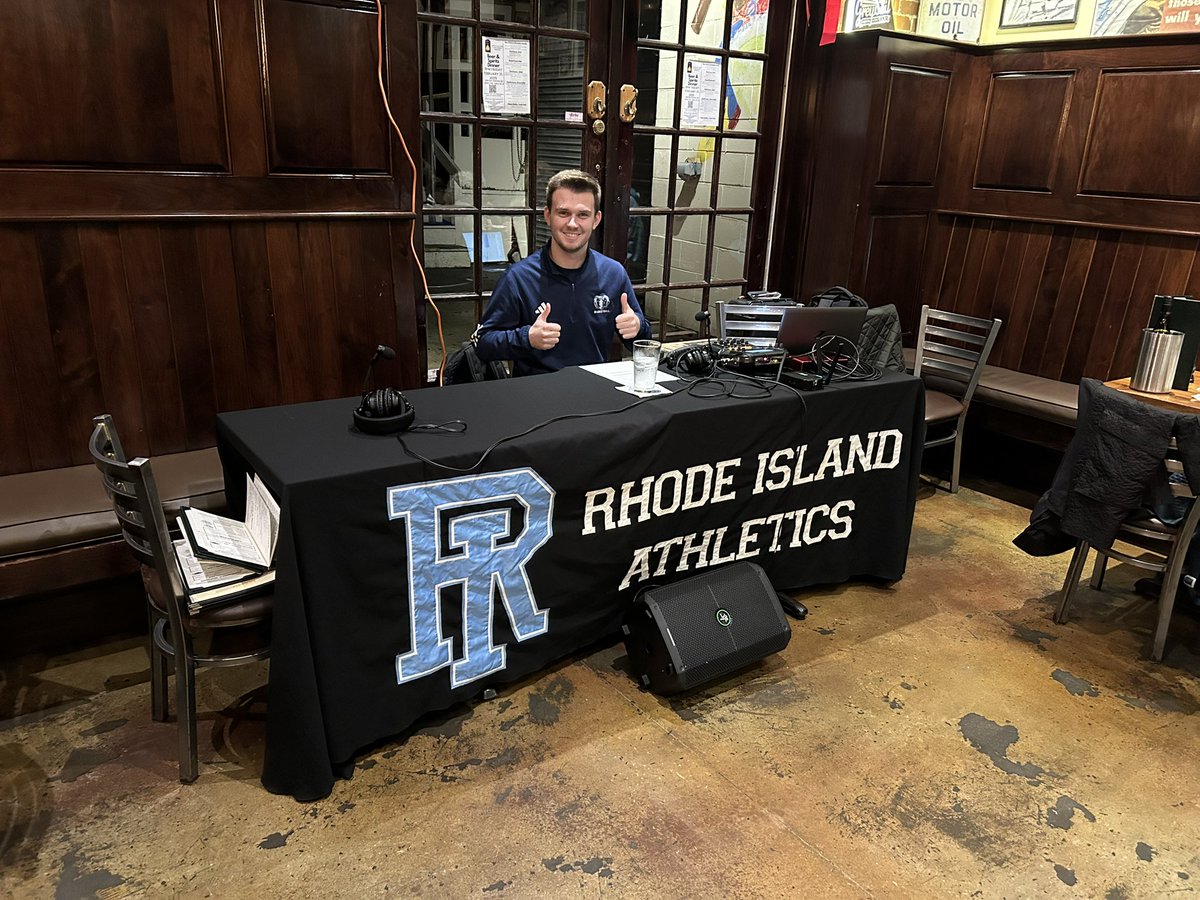We are 15 minutes away from the <a href="/TReiss32/">Tammi Reiss</a> Coaches Show LIVE from Brick Alley Pub in Newport! 🎙️🐏🏀⚓️

Joining coach tonight is <a href="/RhodyWBB/">Rhody WBB</a> Associate HC Adeniyi Amadou! Tune in! 

📱💻rhody.leanplayer.com/mobile or the Varsity App! 

#GoRhody