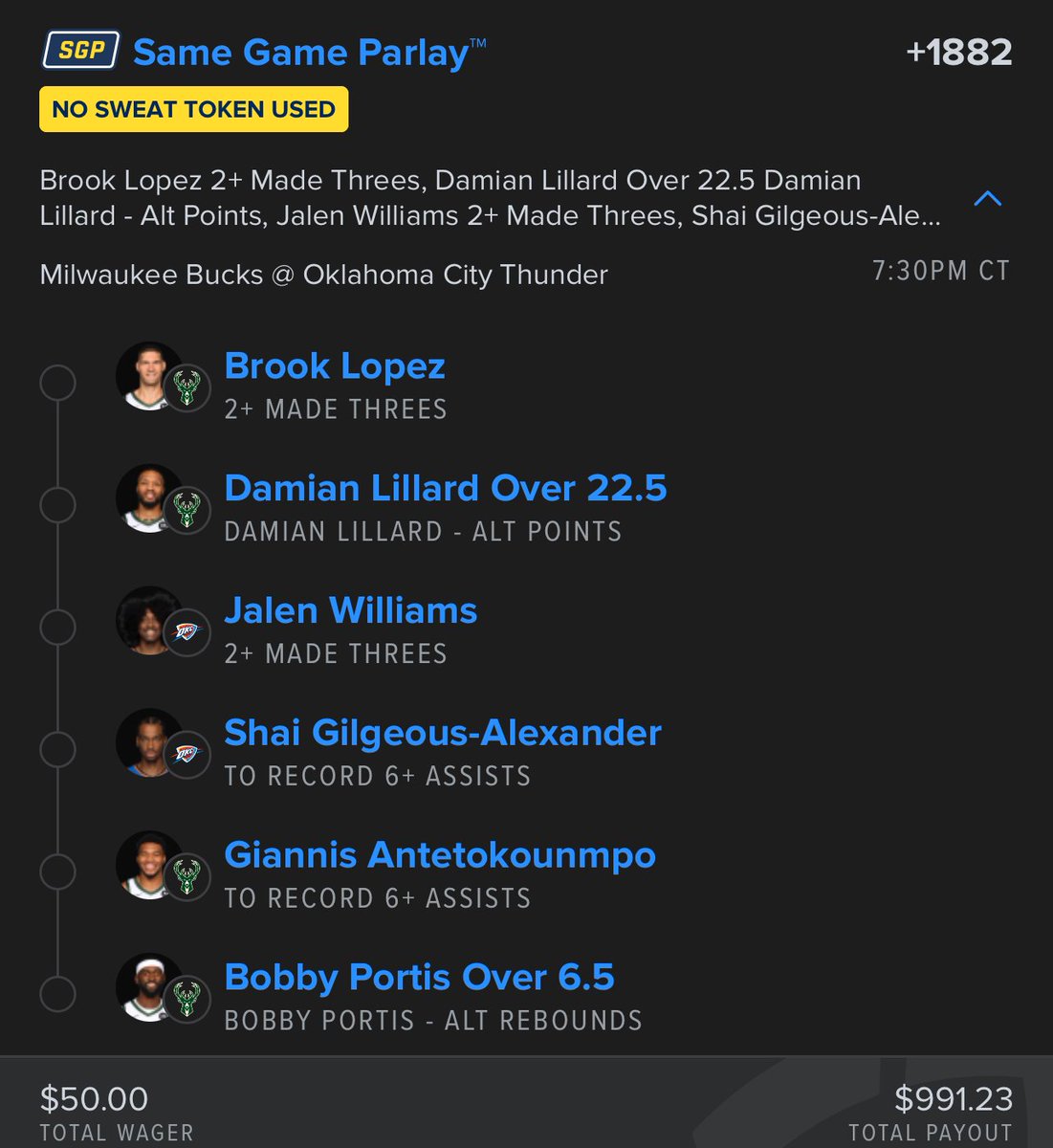 ckmpicks's tweet photo. NO SWEAT BOMBS 

Heres our no sweat plays for the day

Duo slips by TailingTommy and Billdo
#fandual #parlay #parlaywin #nba #GamblingX https://t.co/rn9signjo9