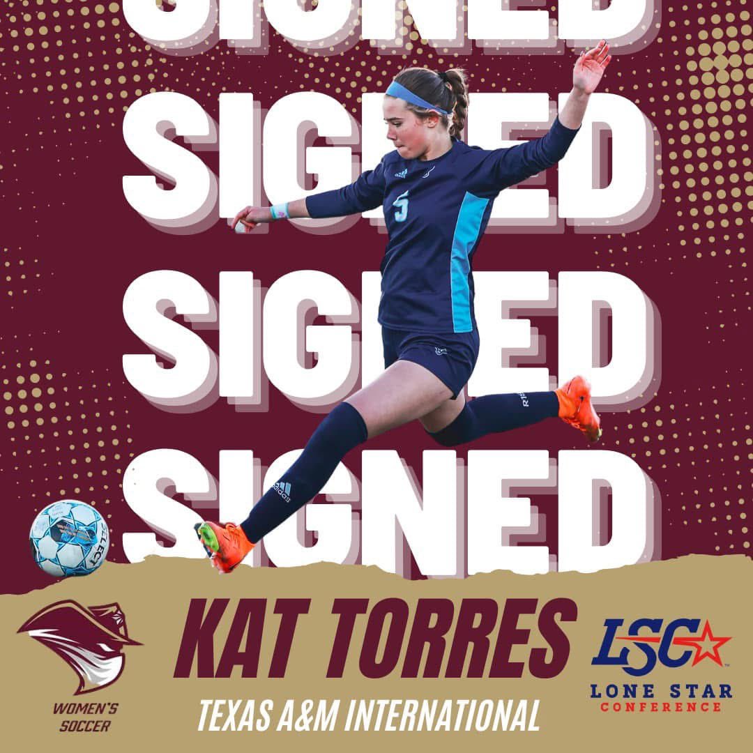 Congratulations to <a href="/WPlainsGSoccer/">West Plains Lady Wolves Soccer</a> star defender, Kat Torres, for signing with NCAA DII Texas A&amp;M International. The Lone Star Conference is earning another great player. We look forward to seeing her play with the Dustdevils.
