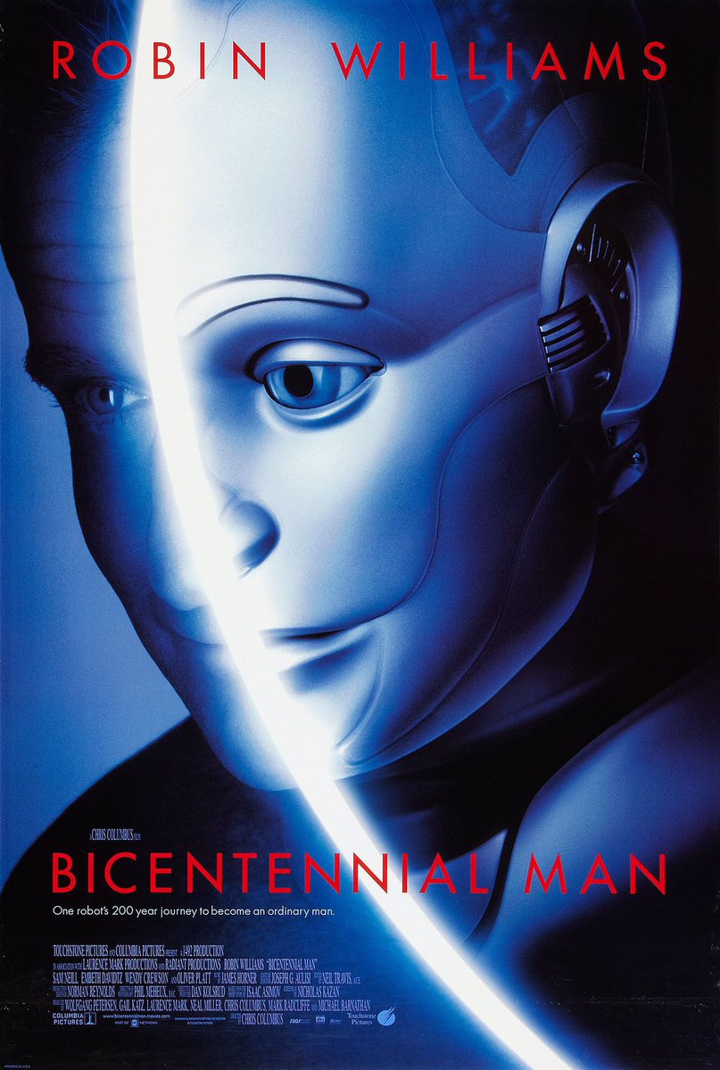 FilmNewsNos's tweet photo. 🎬MOVIE HISTORY: 25 years ago today, December 17, 1999, the movie ‘Bicentennial Man’ opened in theaters!

#RobinWilliams #SamNeill #EmbethDavidtz #WendyCrewson #HallieKateEisenberg #OliverPlatt #KierstenWarren #StephenRoot #BradleyWhitford #JohnMichaelHiggins #ChrisColumbus https://t.co/d9l0V8S0zU