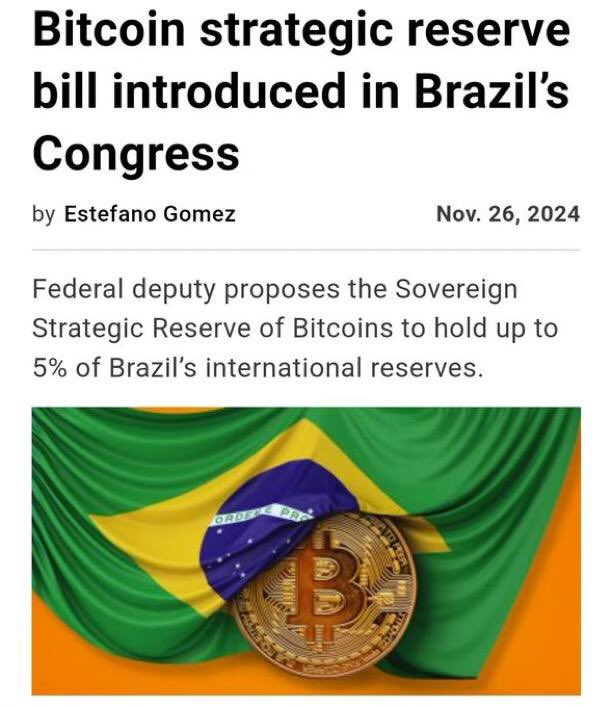 zakariyasharif9's tweet photo. Tartanka dalalka ee kaydka istiraatiijiga ah ee #Bitcoin wuu bilaabmay!
#Maraykanka wuxuu raadinayaa inuu yeesho kayd istiraatiiji ah oo #Bitcoin ah.
#Ruushka, #Jabaan, iyo #Brazil iyaguna waxay doonayaan kayd istiraatiiji ah oo Bitcoin ah.
#Shiinaha, #Yurub, iyo dalal kale ma dheeraan doonaan oo way raaci doonaan.
Marka ay dalalku bilaabaan ururinta #Bitcoin, xaggee ayaad u malaynaysaa in qiimuhu u jihaysan doono? ๐๐ค