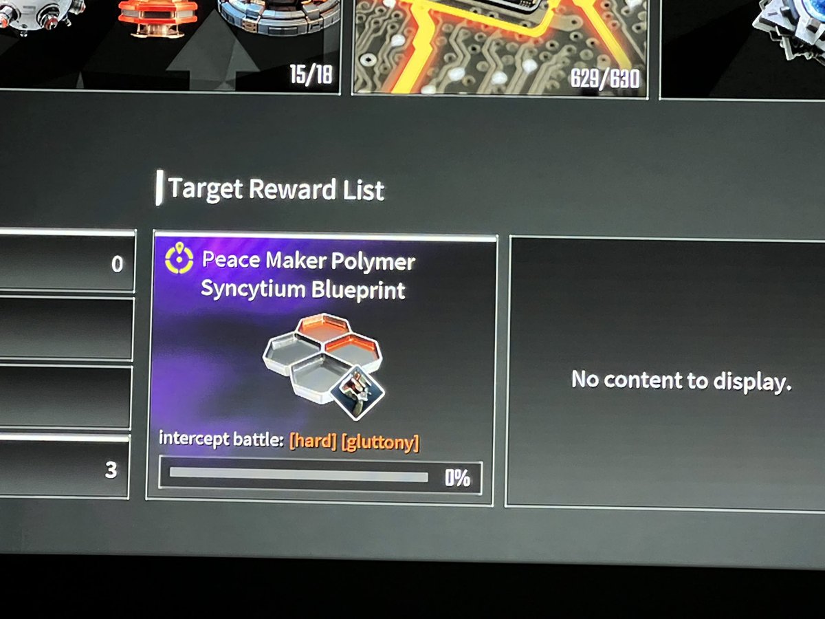 B0DMAN's tweet photo. @FirstDescendant Why is targeted rewards bugged. I have Peace Maker “Polymer Synctium” targeted, but it gets to 40 or 60%, I get a Synthetic Fiber and it resets… incredibly frustrating! https://t.co/L6xzFsSaMb