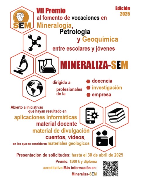 aepect's tweet photo. VII Edición del Premio MINERALIZA-SEM. Este premio  reconoce la mejor iniciativa educativa que fomente las vocaciones científicas entre jóvenes en el ámbito de las Ciencias de la Tierra (Cristalografía, Mineralogía, Petrología y Geoquímica).
https://t.co/fVIjK9cQjh https://t.co/uvOzVwNov8