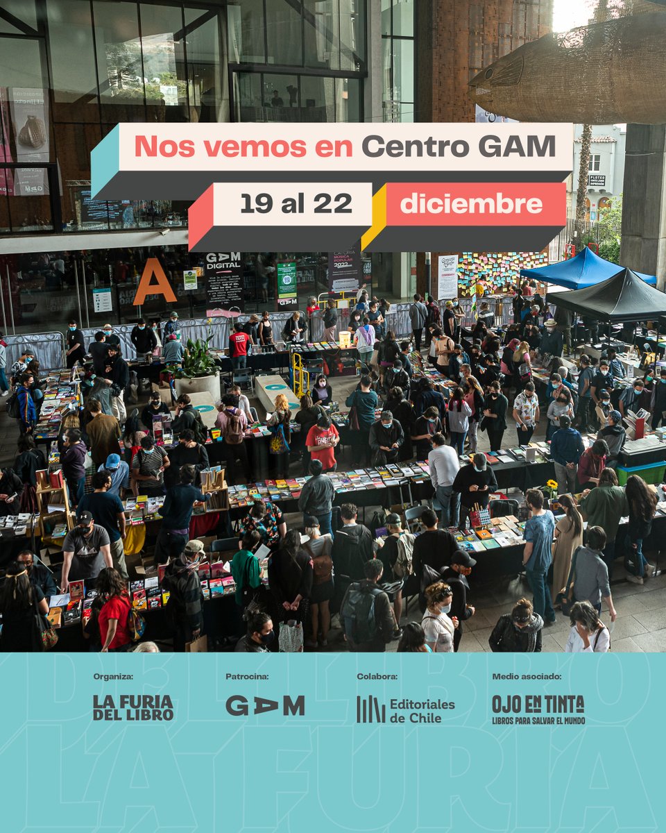 Centro GAM (@centrogam) on Twitter photo No queda nada para <a href="/lafuriadellibro/">La Furia del Libro</a> 💫🤩
Una feria con más de 160 editoriales independientes y universitarios, nacionales e internacionales, además de una amplia programación de actividades culturales para la familia. 📚❤️
Detalles en s.mtrbio.com/itzuycvjxn No queda nada para <a href="/lafuriadellibro/">La Furia del Libro</a> 💫🤩
Una feria con más de 160 editoriales independientes y universitarios, nacionales e internacionales, además de una amplia programación de actividades culturales para la familia. 📚❤️
Detalles en s.mtrbio.com/itzuycvjxn