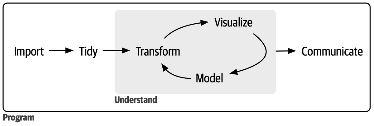 drmyatthuwynn's tweet image. The data science cycle: 
Import, Tidy, Understand (Transform, Visualize, Model), and Communicate. 
It&apos;s a loop of discovery and insight. 
#DataCycle #UnderstandYourData&quot;