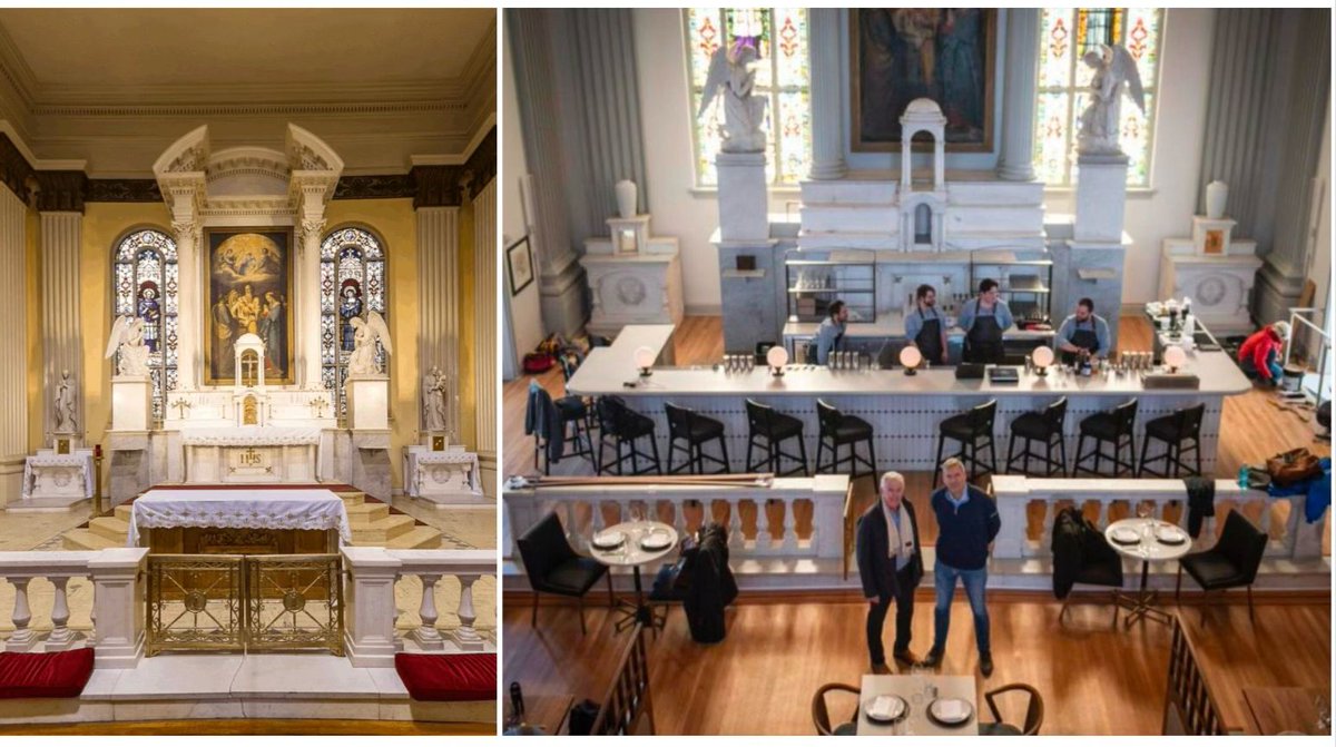 CatholicArena's tweet image. USA

A beautiful altar is being turned into a bar by a celebrity chef 

@BryanVoltaggio has so far failed to address the critics who see the move in bad taste, with the chapel altar being continued to be used as a bar

A petition is asking for the bar to be relocated within the…