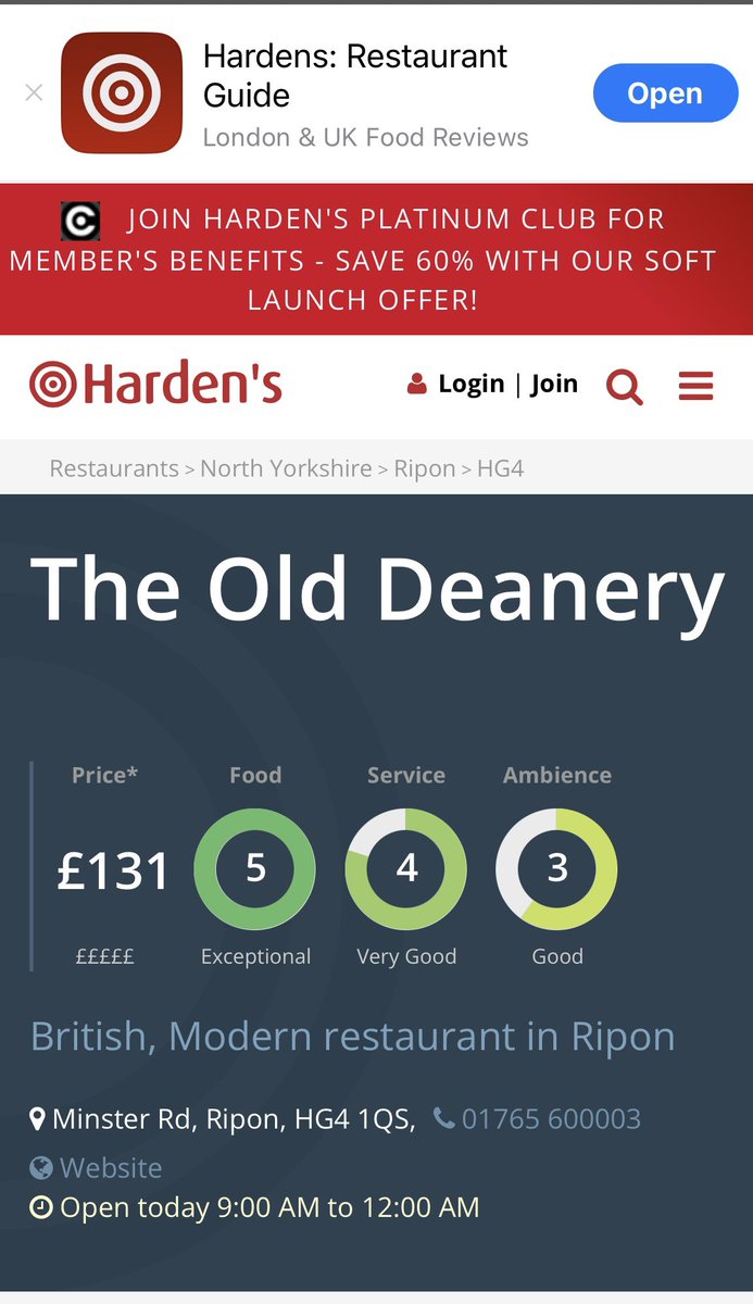 Thank you <a href="/HardensBites/">Harden's Guides</a> <a href="/theolddeanery/">The Old Deanery</a> 1% better every day