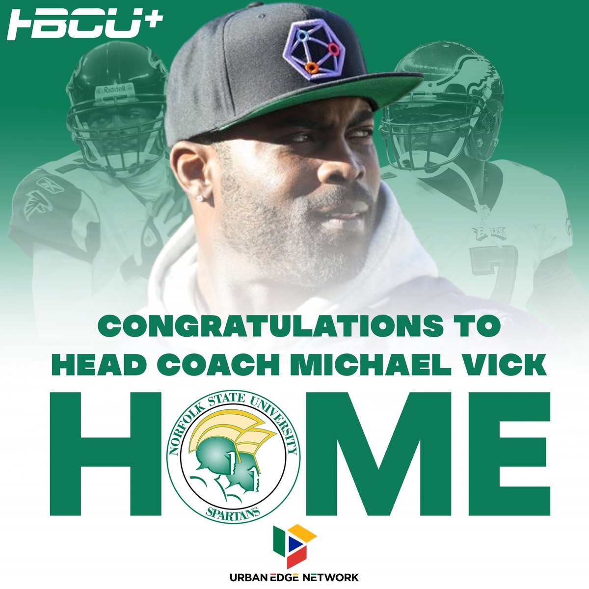 Sending a HUGE congratulations to Michael Vick on becoming the new head coach at <a href="/NSUSpartans/">Norfolk State Athletics</a>!