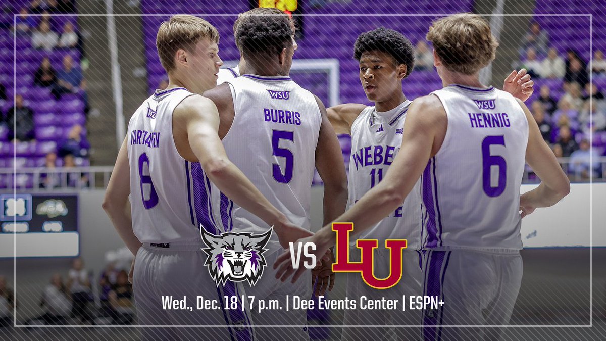 WeberStateMBB's tweet image. We are back home Wednesday night at the Dee Events Center! 

Come cheer on the 'Cats! 

weberstatesports.com/news/2024/12/1…