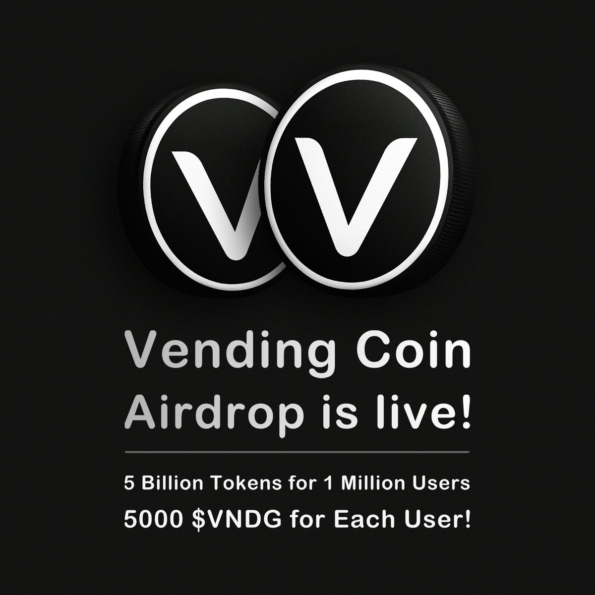 CCrypto_kings's tweet photo. Vending Coin $VNDG Airdrop is Live! 🚀

🎉 5000 $VNDG tokens for each user – Join now and be part of the future!

🔗 Get Started:

https://t.co/OtA0zDM4tO

💎 5 Billion Tokens reserved for 1 million participants. Don't miss your chance to claim your share! https://t.co/j1E9AjaMuG
