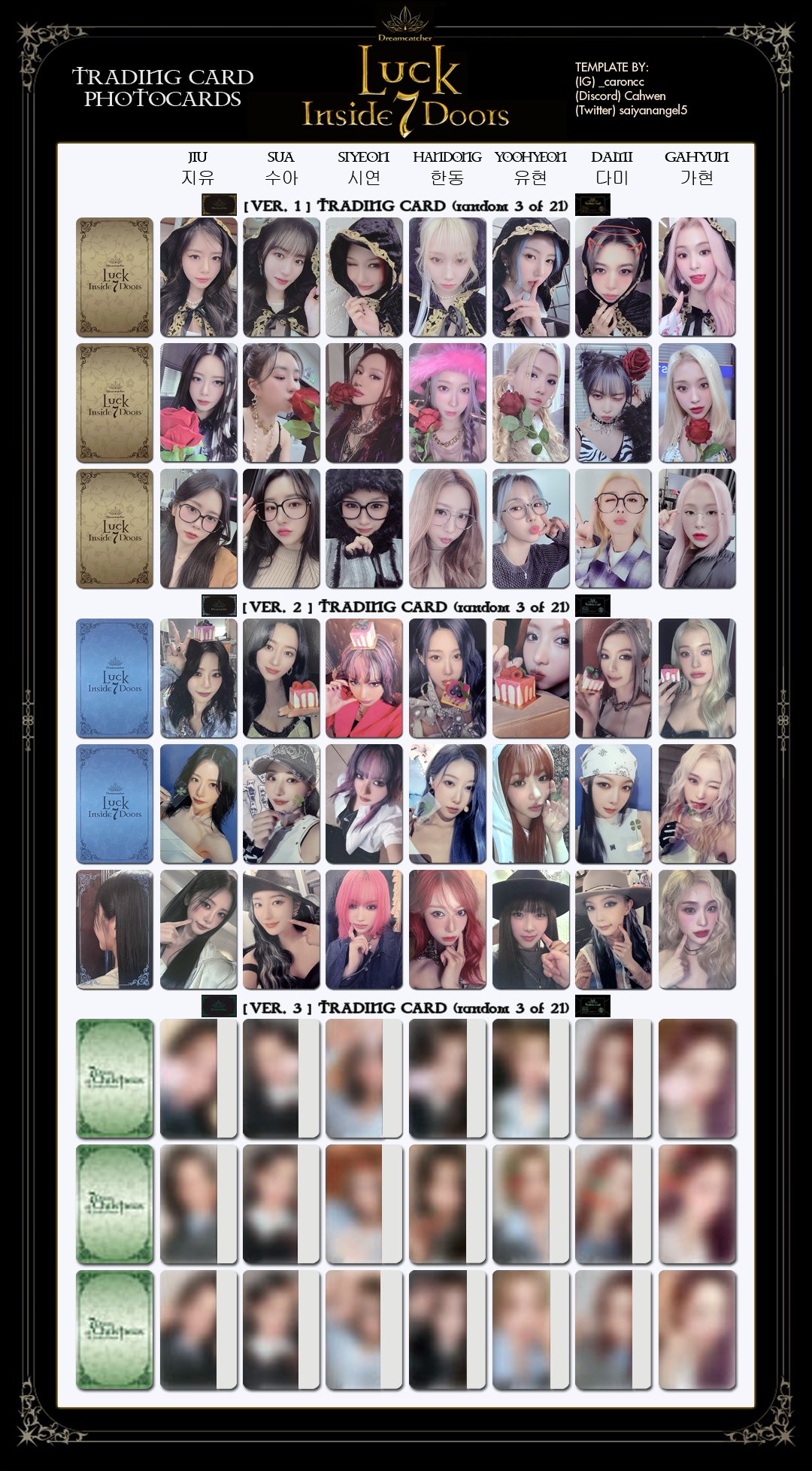 Dreamcatcher Luck Inside 7Doors トレカ Dreamcatcher 2024 World Tour 