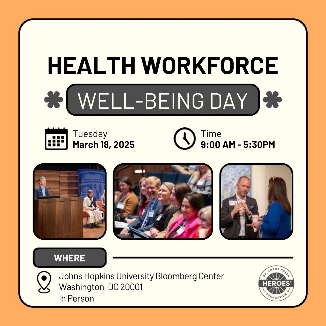 Healthcare Leaders! Join us on Health Workforce Well-Being Day as we discuss how effective leadership &amp; culture transformation can create systems where healthcare workers thrive.

Register now mailchi.mp/41ccbe67816f/s…