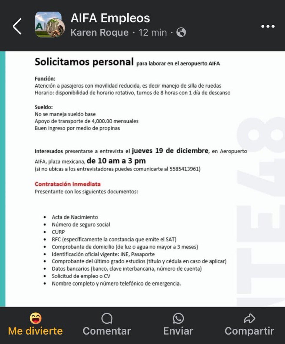 ¿Quieres trabajar lejos y casi gratis? El ¡AIFA tiene un lugar para ti! 👇