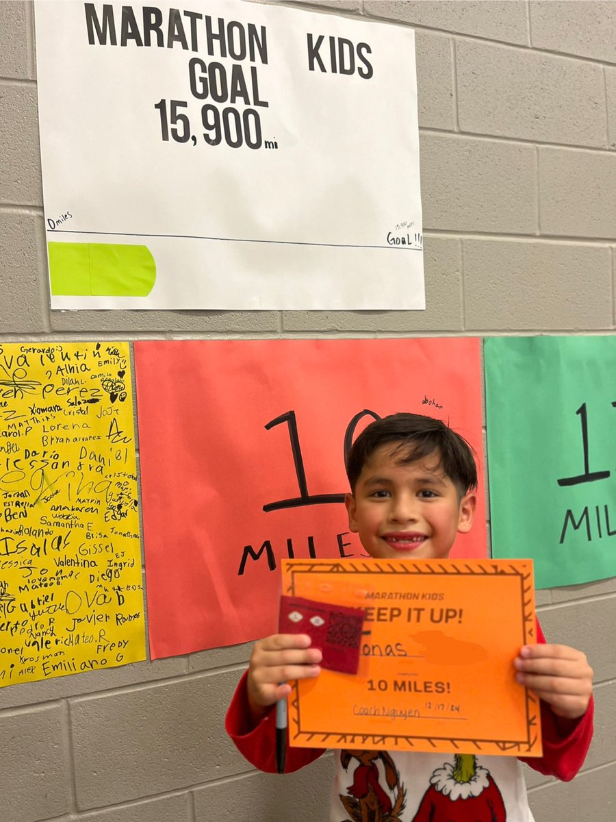 Super proud of these little lions being the first to sign the 10 mile board! 4th grader Yohan and 2nd Grader Jonas have showed incredible drive these last weeks to meet their goal! #ExpeditionExcellence #LovemyLISD #ABSproud