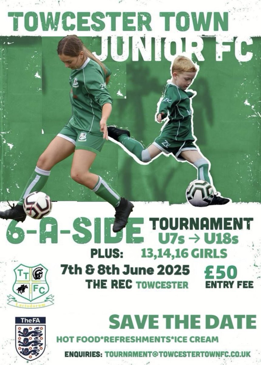 Our annual tournament returns next year on 7th &amp; 8th June so save the date and if you would like to enter a team, please use the email address on the photo