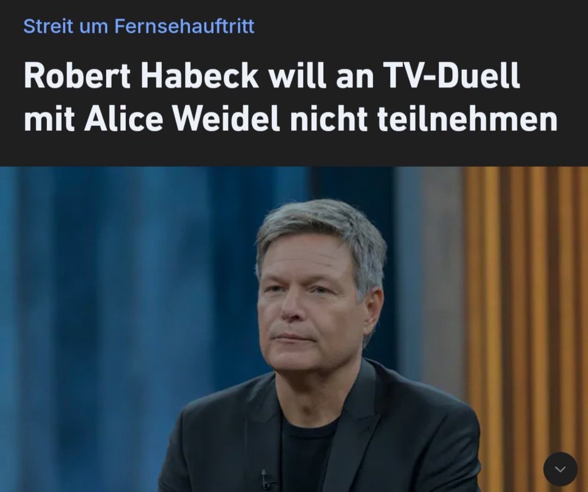 TeamRobert25's tweet photo. Sehr gut! Man gibt Rechtsextremen keine Bühne. 

#Duell #Triell #Habeck https://t.co/dXi7c9rxQ1