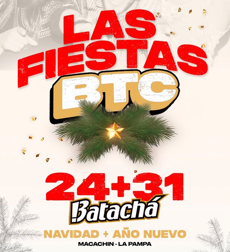 LAS FIESTAS en #Batachá

24&amp;31 
juntos es mejor✨

tickets en batacha.com.ar