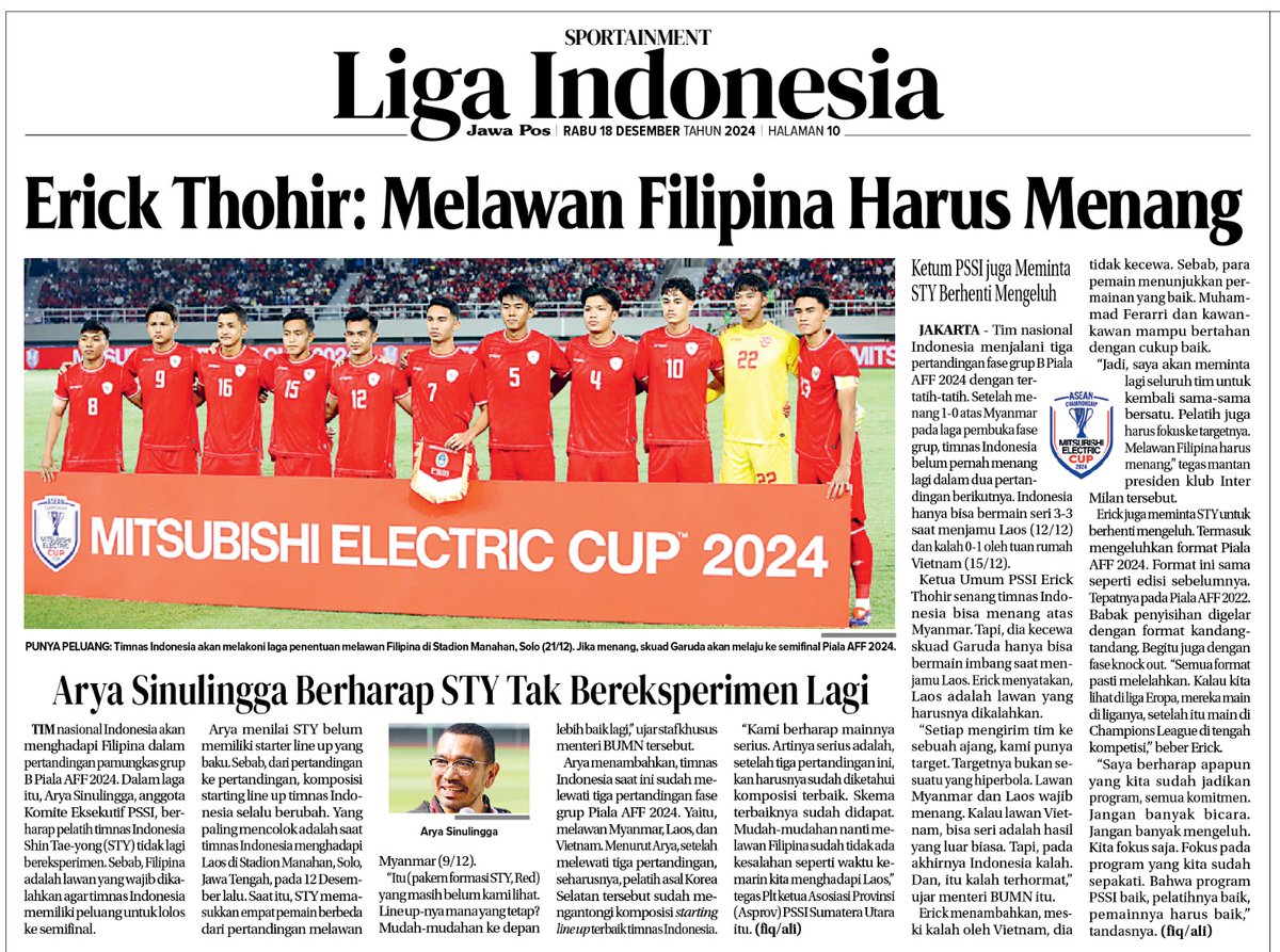 AlionelMessi_'s tweet image. Dr awal (pengurus) PSSI sdh tau sepakat kalau Indonesia turun dg skuad muda di Piala AFF 2024. Rata2 usia pemainnya termuda dr seluruh peserta, 20,9 thn. Salah satu tujuannya: proses pematangan dan memberi pengalaman. Jd ya hrs siap dg apapun hasilnya. Jgn "shock" dg hasilnya.😊