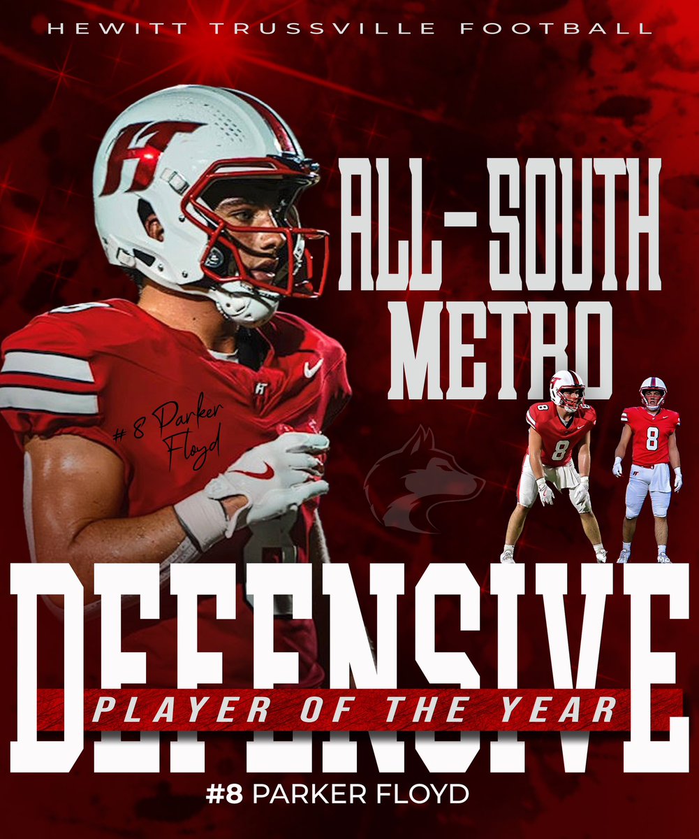 Hewitt-Trussville FB (@huskyfast) on Twitter photo Congratulations to <a href="/Parker_Floyd8/">Parker Floyd</a> on being named the 2024 Birmingham All-South Metro Defensive Player of the Year <a href="/UnderLights365/">Under the Lights</a> Congratulations to <a href="/Parker_Floyd8/">Parker Floyd</a> on being named the 2024 Birmingham All-South Metro Defensive Player of the Year <a href="/UnderLights365/">Under the Lights</a>