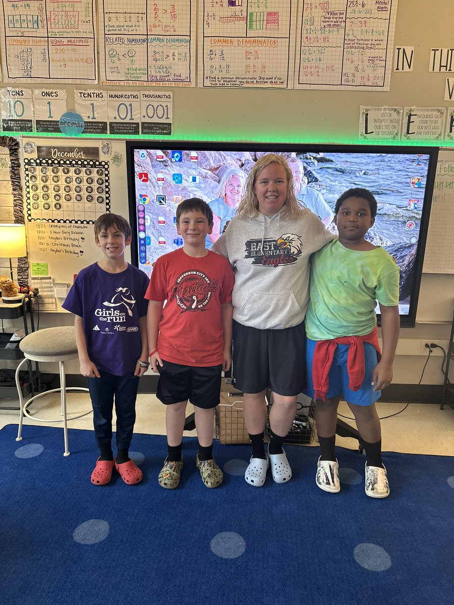 feelyinfifth's tweet photo. Today was “Dress Like a Student” day for our Days of Holiday Cheer at school! I think I nailed it 😉 

How to Dress Like a 5th Grade Boy:
✔️ Shorts as soon as the weather hits 40 degrees
✔️ Black Socks
✔️Crocs (in sports mode)
✔️ Maybe a hoodie https://t.co/ioL9UaBipS