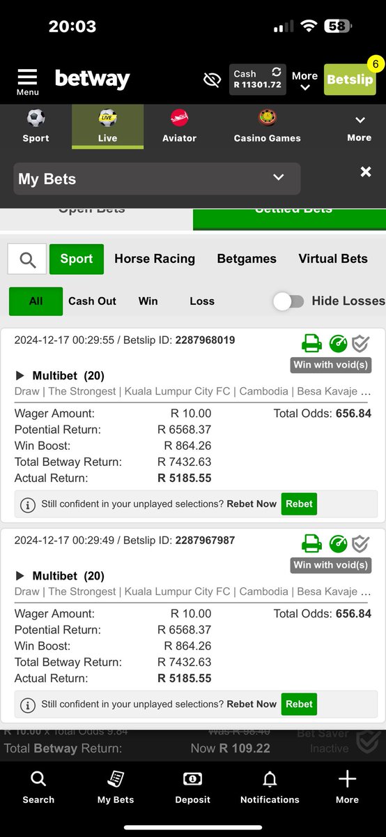 RoyalBETCODES's tweet photo. 853 Odds have safely landed home. 8 tickets, each with a wager of R10 have delivered a total of R76 000.00. They voided the Pirates game and took R4000 from each ticket for it….shocking! 
Tickets cooked by @RKhunene👑 https://t.co/O7rk7yNkWB
