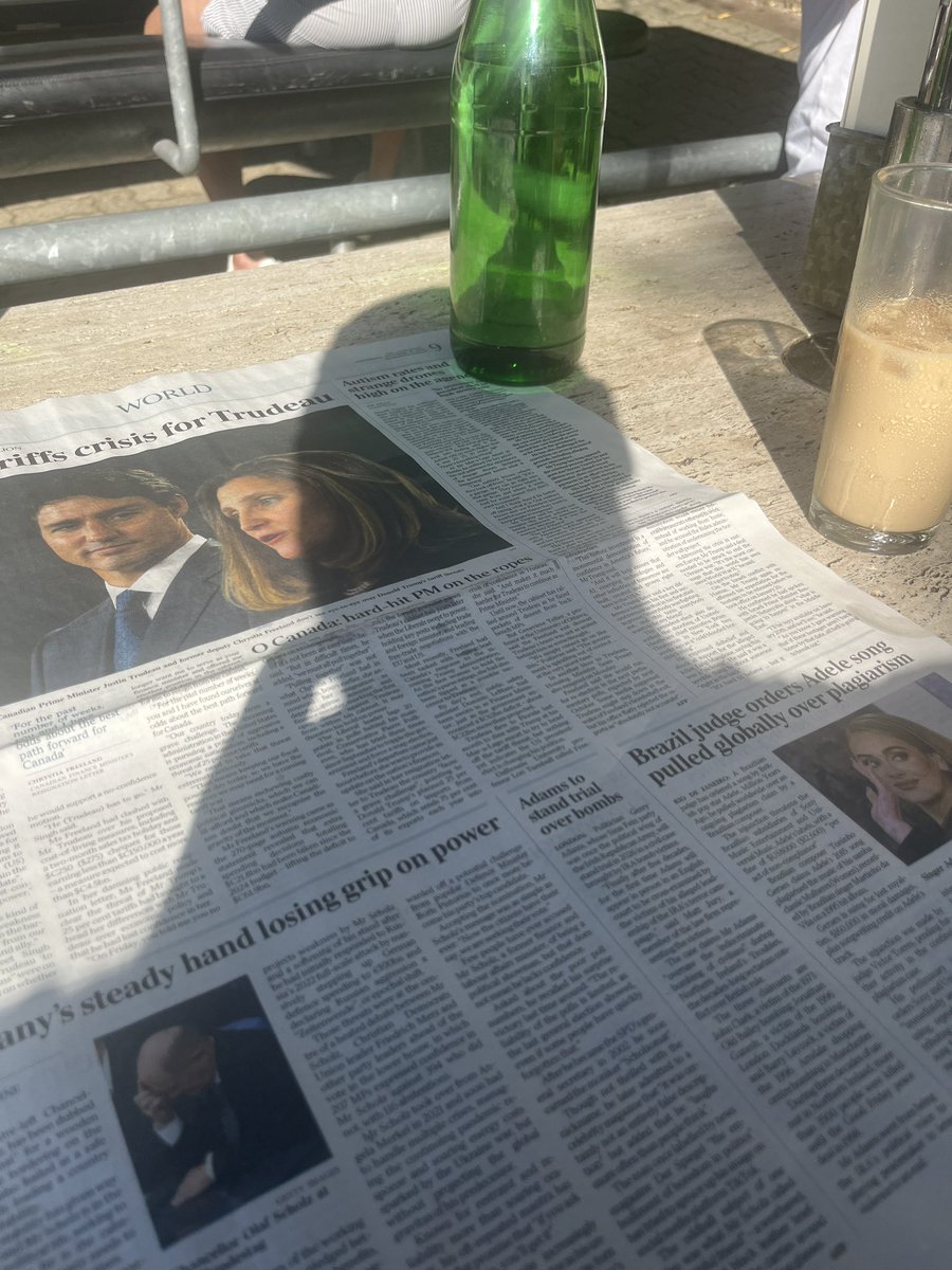I wish cafes who offer free newspapers to patrons would iron them to remove the creases. Rant over.