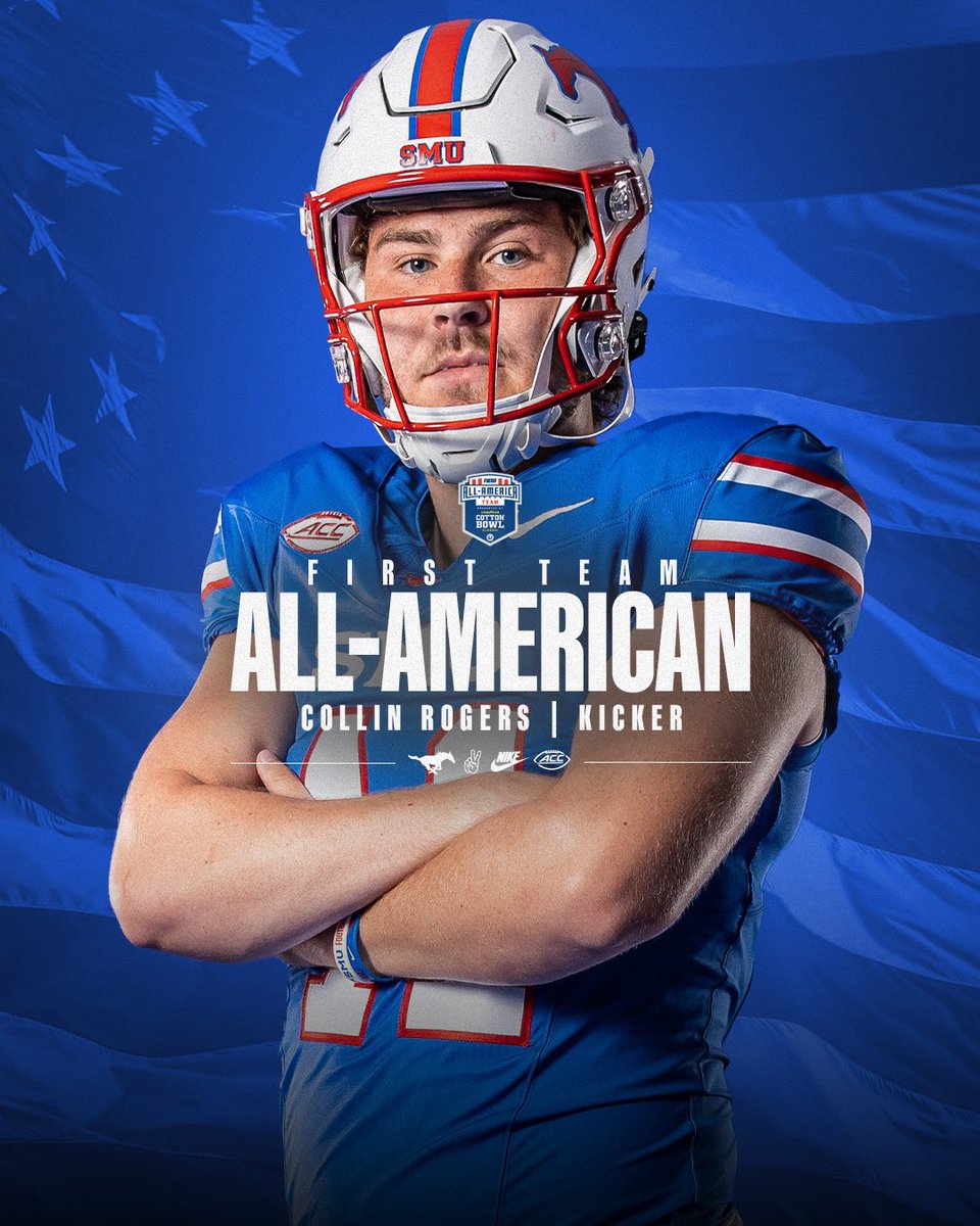 SMU Football (@smufb) on Twitter photo America’s Kicker 🇺🇸
Congrats to <a href="/CollinRogers18/">Collin Rogers</a> on being named First Team All-America by <a href="/TheFWAA/">Football Writers Association of America</a>!
#PonyUp America’s Kicker 🇺🇸
Congrats to <a href="/CollinRogers18/">Collin Rogers</a> on being named First Team All-America by <a href="/TheFWAA/">Football Writers Association of America</a>!
#PonyUp