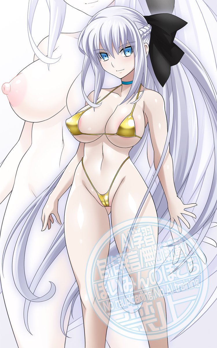 以前ご依頼頂いて描いた全裸モルガンに金ビキニ添えて✨

#寒い時こそ水着絵を貼ろう
#今年の漢字が金なので金ビキニを貼る 