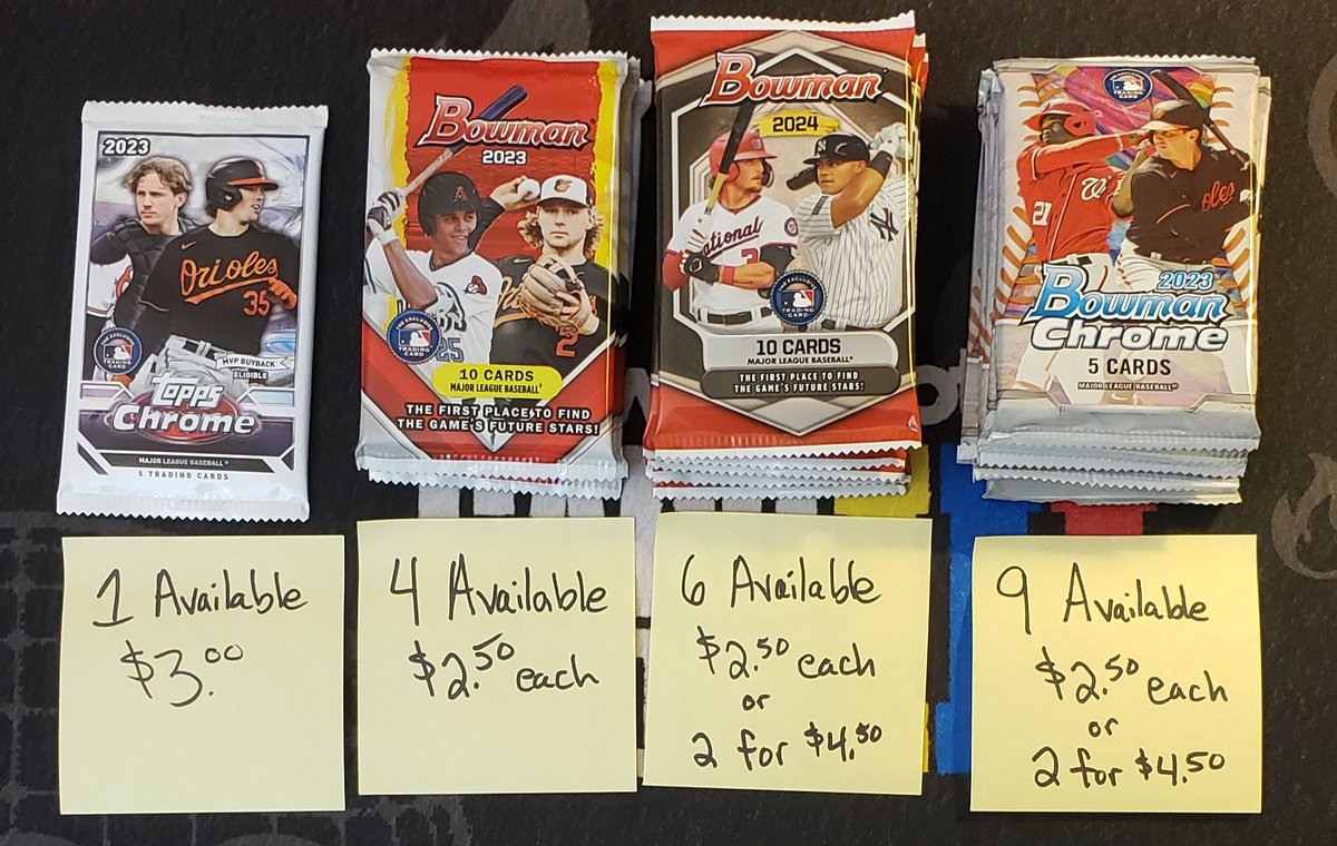 RJLanktree's tweet image. Mega Box Base Packs- Price &amp;amp; Availability in Picture

Sale ends today. S+H in Bio. Vouch📌
#JSFC #stacksale #thehobby #TBBCrew #HMas24
@SportsCardDeals @PCOregonDucks2 @84baseballcards