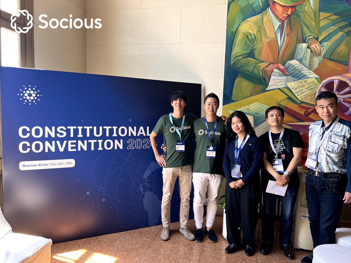 SociousDAO's tweet image. 🎉 Excited to share our experience at #Cardano Tech Week in Buenos Aires! 🇦🇷
Chrisanne & Taichi voted on the Cardano constitution, shaping our future.
Seira, our founder, said, "It's an honor to be part of this community!" 🚀
#CardanoTechWeek #Socious