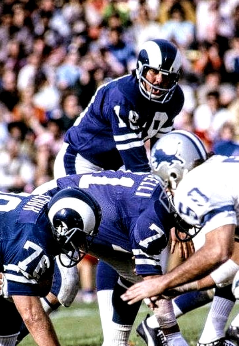December 17, 1972

<a href="/RGabriel4HOF/">Roman Gabriel for Pro Football Hall of Fame</a>'s final game with the Los Angeles #Rams.

For the uniform heads, this was also the last time the Rams would wear these blue and white unis, and the final game with white horns on their helmets for the next 44 years.