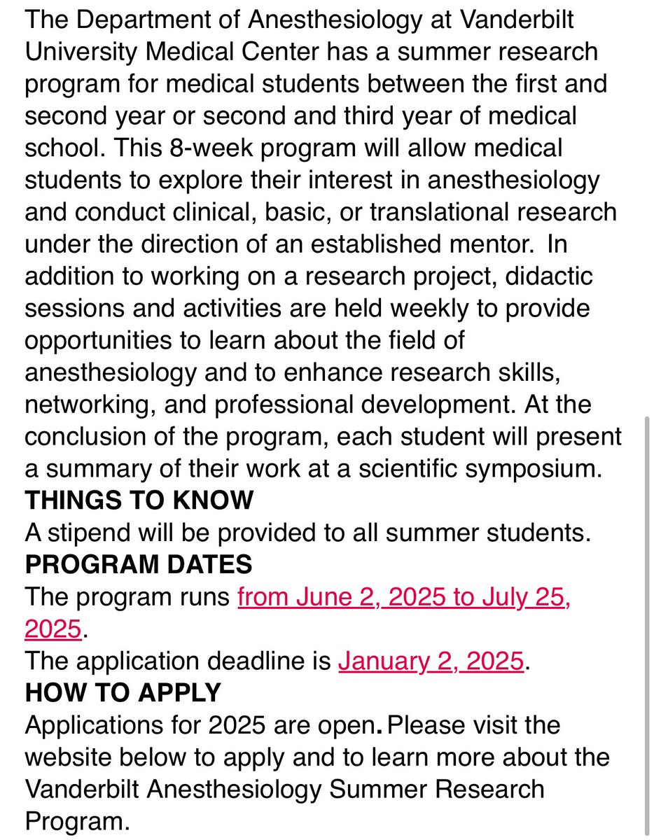 Nick Davis | MS3 | he/they (@nick_davis____) on Twitter photo FIRST YEAR MED STUDENTS CHECK THIS OUT!!!! Apply now for an opportunity of a lifetime with <a href="/VUMC_Anes/">VUMC Anesthesiology</a> ! See details below!
<a href="/CarrieGrueter/">Carrie A Grueter, PhD</a> is the best mentor in the game and has spearheaded this incredible program!!!
nam04.safelinks.protection.outlook.com/?url=https%3A%… FIRST YEAR MED STUDENTS CHECK THIS OUT!!!! Apply now for an opportunity of a lifetime with <a href="/VUMC_Anes/">VUMC Anesthesiology</a> ! See details below!
<a href="/CarrieGrueter/">Carrie A Grueter, PhD</a> is the best mentor in the game and has spearheaded this incredible program!!!
nam04.safelinks.protection.outlook.com/?url=https%3A%…